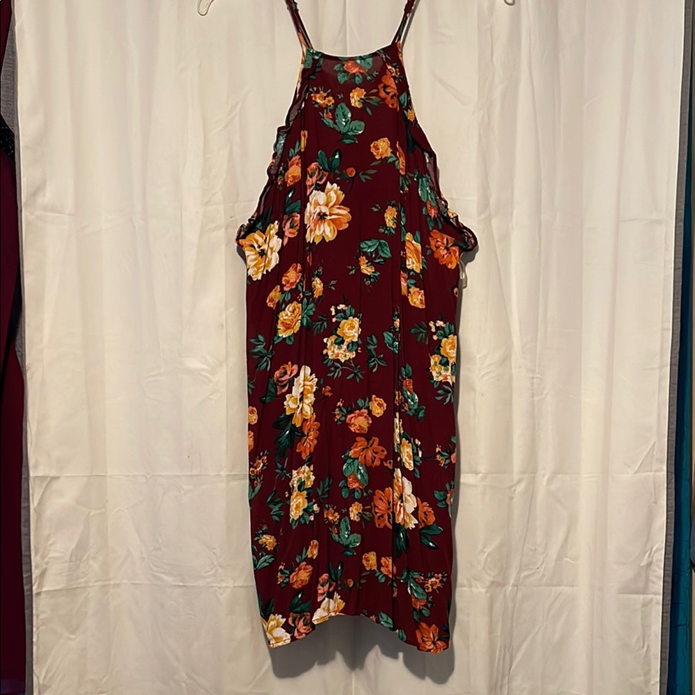 Floral Burgundy Dress